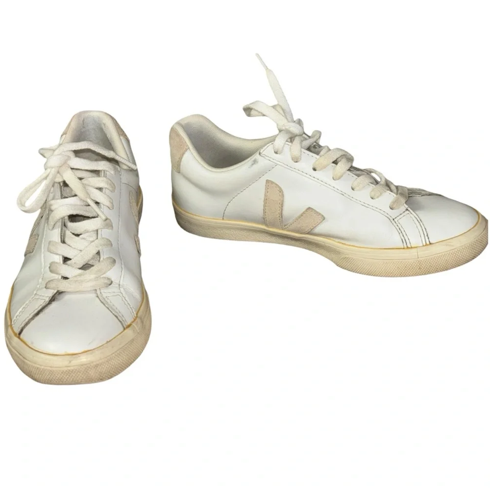 Veja Esplar Bi-Color Extra White Sable Low Top Sneakers Size 5
